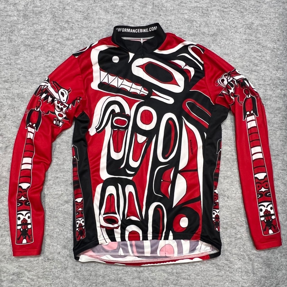 Vintage Performance Bike Native American Totem Pole Graphic Cycling Jersey Small